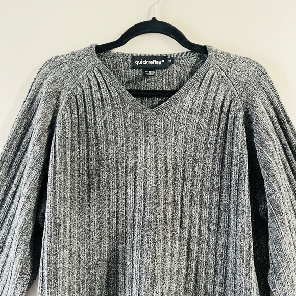 Quick Reflex Grey Medium V Neck Sweater Cotton Acrylic - Picture 4 of 11